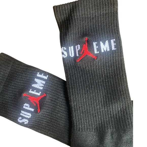 Supreme Other - Supreme Jordan Crew Socks Black Dri-Fit 1 Single Pair Large 7-12 HypeBeast NEW